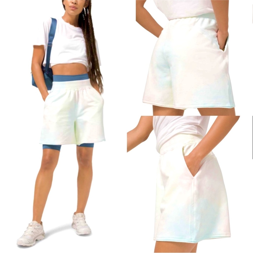 Lululemon High Rise French Terry 5” Shorts Cotton Candy Sz 6 EUC